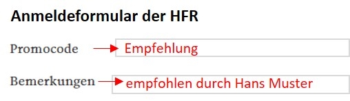 HFR Anmeldung Promotion