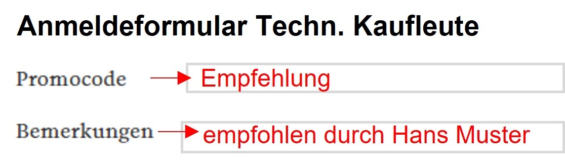 Anmeldeformular TK