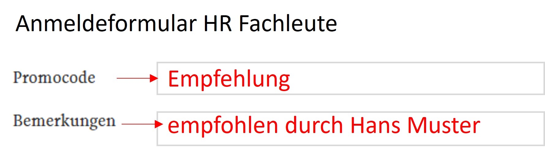 HR FA Anmeldung Promocode